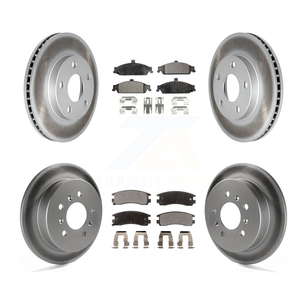 Front Rear Coated Disc Brake Rotors Ceramic Pad Kit For Pontiac Grand Am Oldsmobile Alero KGT-102880