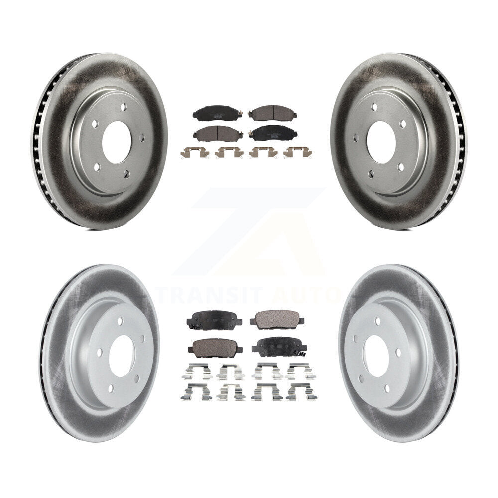 Front Rear Coat Brake Rotor Ceramic Pad Kit For Nissan LEAF S With Electric Parking KGT-102882