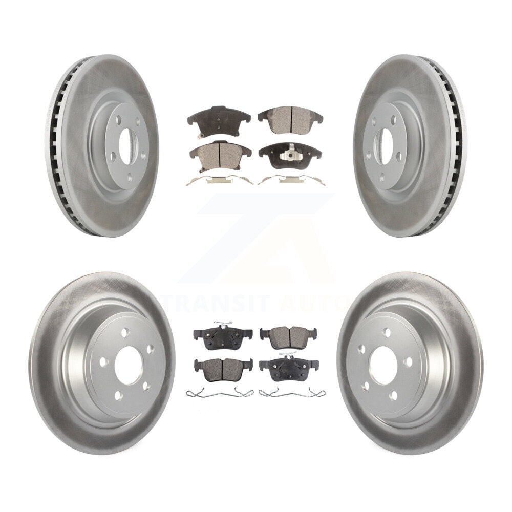Front Rear Coated Disc Brake Rotors Ceramic Pad Kit For 2019-2020 Ford SSV Plug-In Hybrid KGT-102883