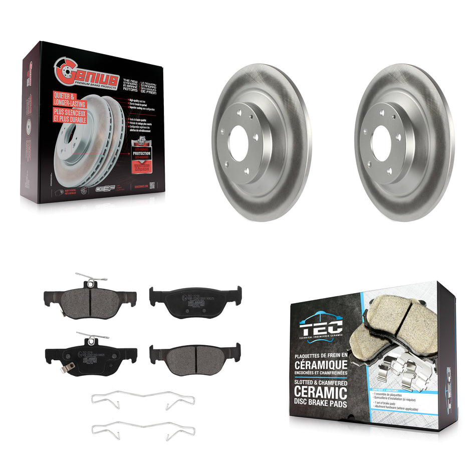 Rear Coated Disc Brake Rotors And Ceramic Pads Kit For Mazda CX-30 MX-30 EV KGT-102887