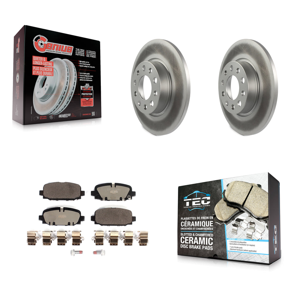 Rear Coated Disc Brake Rotors And Ceramic Pads Kit For Jeep Compass KGT-102891