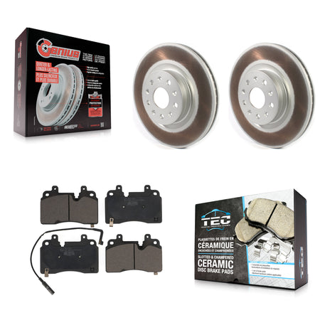 Front Coated Disc Brake Rotors And Ceramic Pads Kit For Cadillac CT6 KGT-102892
