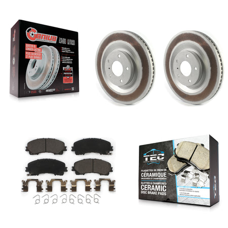 Front Coated Disc Brake Rotors And Ceramic Pads Kit For INFINITI QX50 QX55 KGT-102893