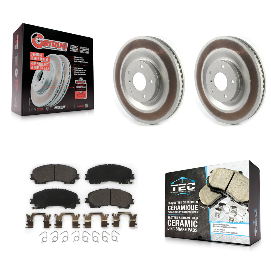 Front Coated Disc Brake Rotors And Ceramic Pads Kit For INFINITI QX50 QX55 KGT-102893