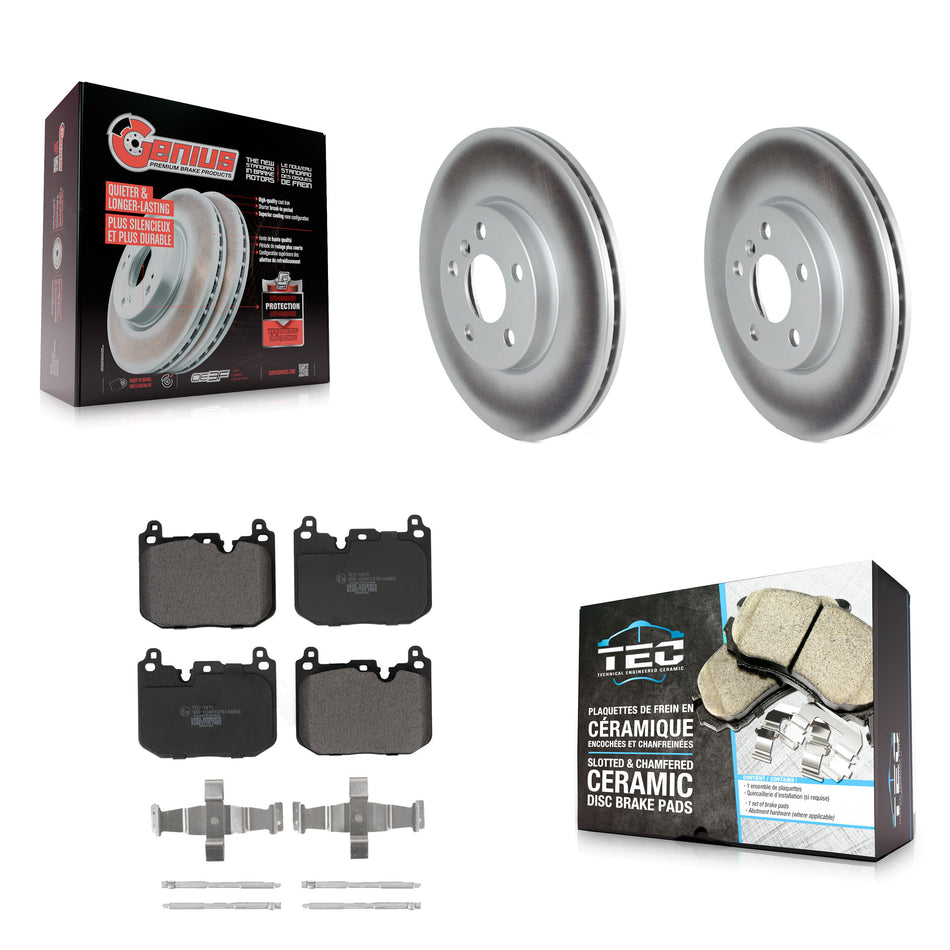 Front Coat Brake Rotor Ceramic Pad Kit For 17-20 Mini Cooper Clubman S With Sport Package KGT-102894