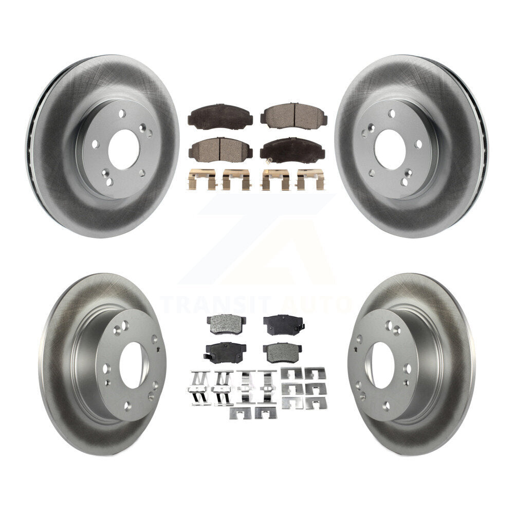 Front Rear Coated Disc Brake Rotors And Ceramic Pads Kit For Honda Accord KGT-102899
