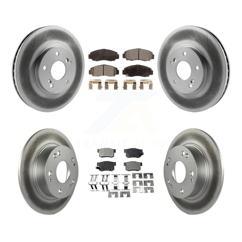 Front Rear Coated Disc Brake Rotors And Ceramic Pads Kit For Honda Accord KGT-102899
