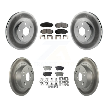 Front Rear Coated Disc Brake Rotors And Ceramic Pads Kit For Honda Accord KGT-102901