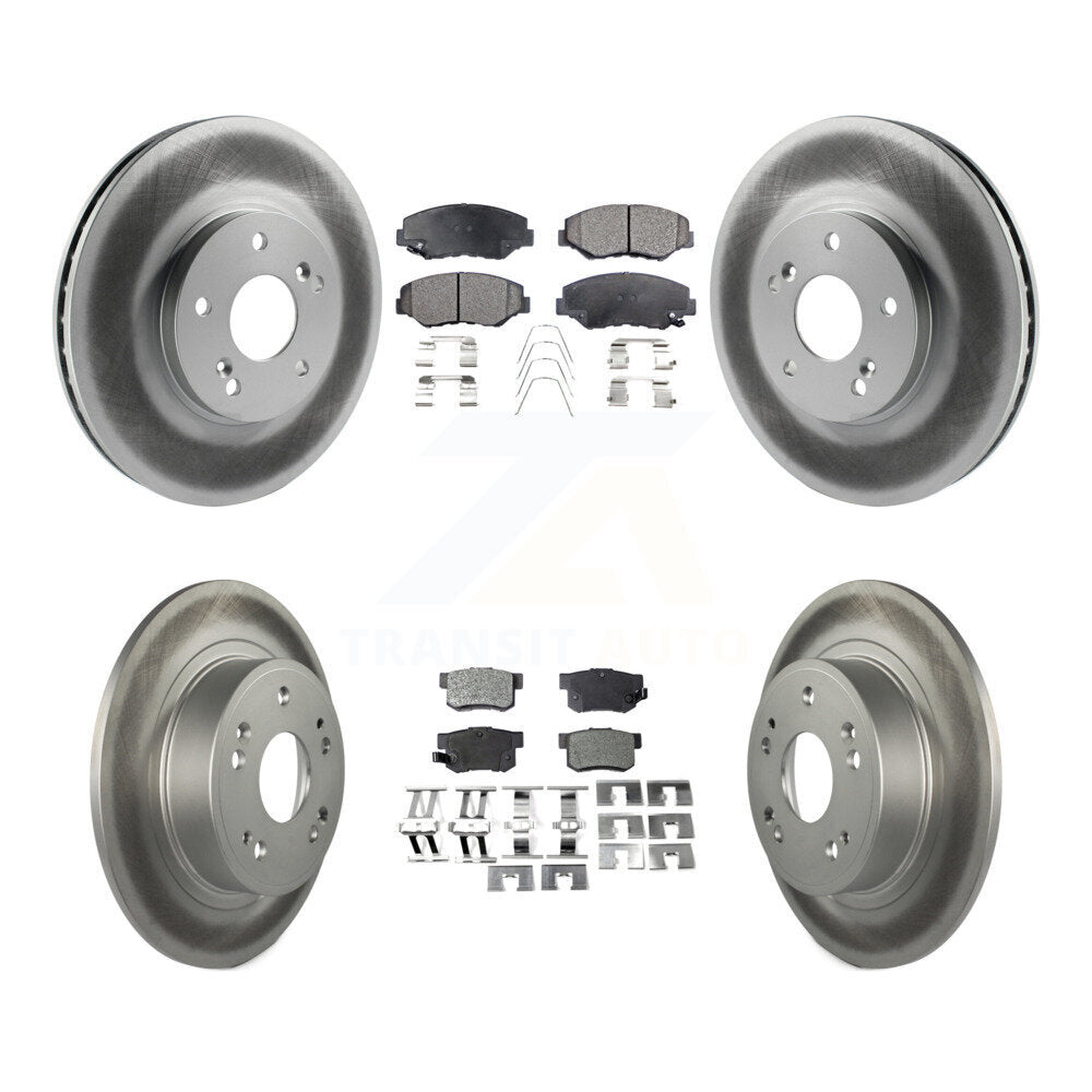 Front Rear Coated Disc Brake Rotors And Ceramic Pads Kit For Honda Accord KGT-102902