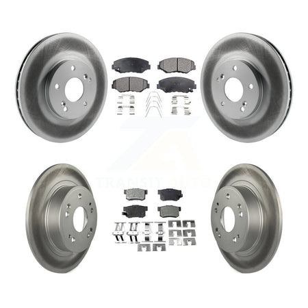 Front Rear Coated Disc Brake Rotors And Ceramic Pads Kit For Honda Accord KGT-102902