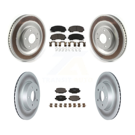 Front Rear Coated Disc Brake Rotors And Ceramic Pads Kit For INFINITI QX50 QX55 KGT-102907
