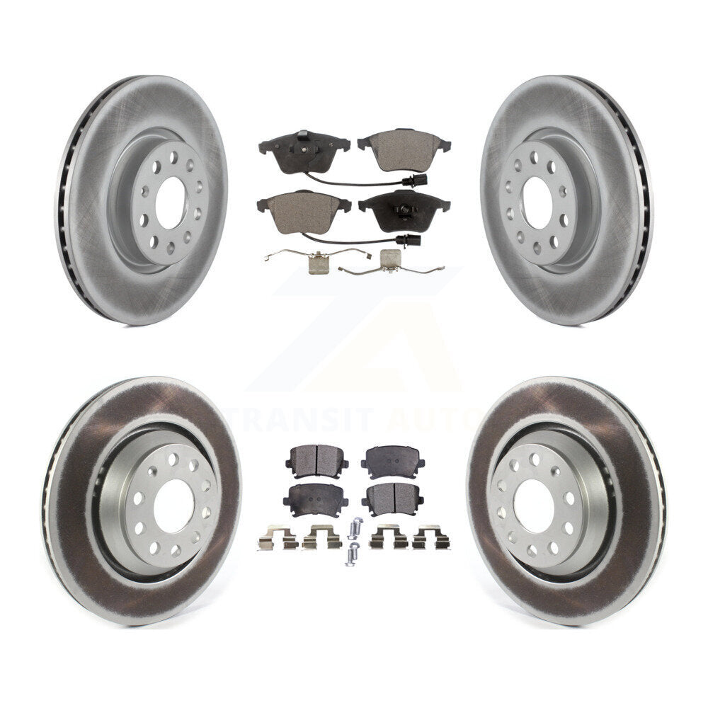 Front Rear Coated Disc Brake Rotors And Ceramic Pads Kit For Volkswagen CC R32 KGT-102908