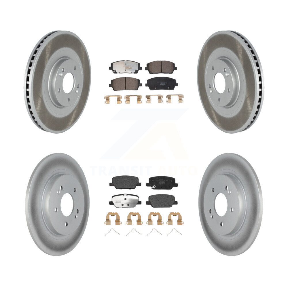 Front Rear Coated Disc Brake Rotor And Ceramic Pad Kit For Hyundai Palisade Kia Telluride KGT-102909