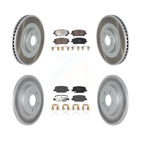 Front Rear Coated Disc Brake Rotor And Ceramic Pad Kit For Hyundai Palisade Kia Telluride KGT-102909