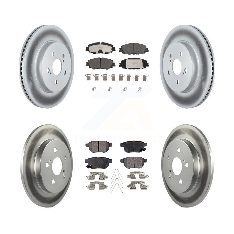 Front Rear Coat Disc Brake Rotor Ceramic Pad Kit For 2020-2022 Toyota Corolla Prius Prime KGT-102910
