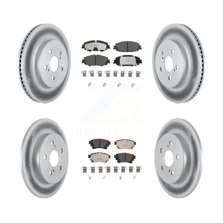 Front Rear Coated Disc Brake Rotors And Ceramic Pads Kit For Toyota Corolla KGT-102911