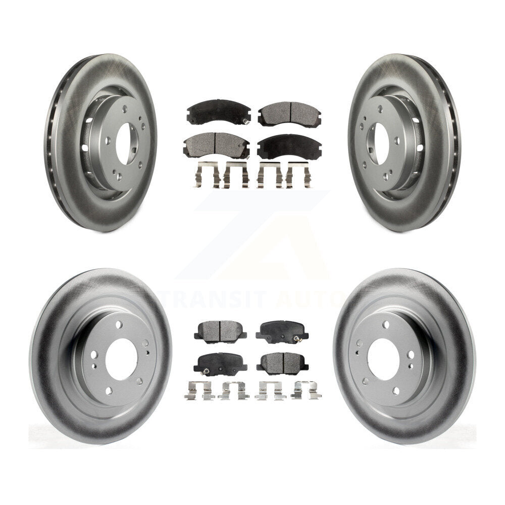 Front Rear Coated Disc Brake Rotors And Ceramic Pads Kit For Mitsubishi Outlander PHEV KGT-102921