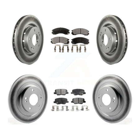 Front Rear Coated Disc Brake Rotors And Ceramic Pads Kit For Mitsubishi Outlander PHEV KGT-102921