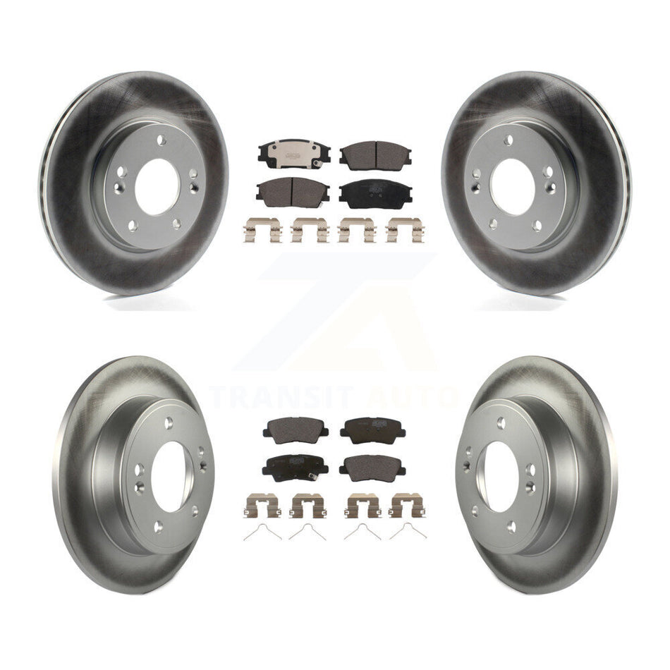 Front Rear Coated Disc Brake Rotors And Ceramic Pads Kit For Hyundai Venue Kia Soul KGT-102943