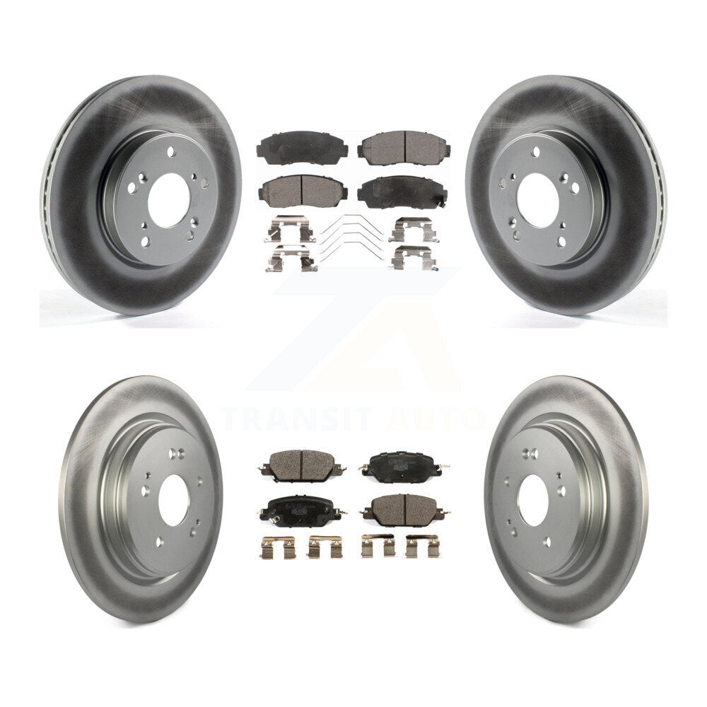 Front Rear Coated Disc Brake Rotors And Ceramic Pads Kit For Honda CR-V KGT-102945