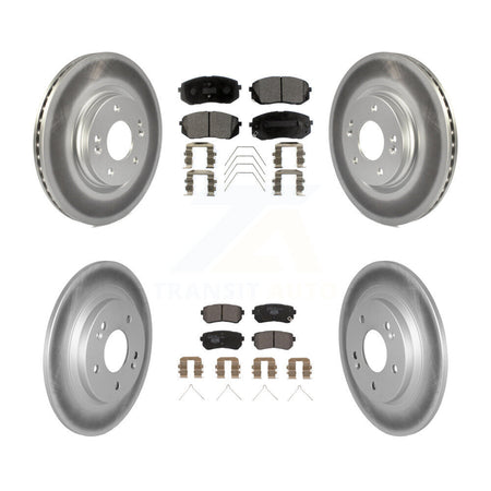 Front Rear Coated Disc Brake Rotors And Ceramic Pads Kit For Hyundai Kona Kia Seltos KGT-102946