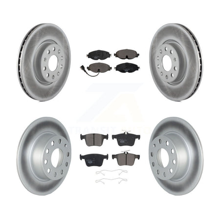 Front Rear Coated Disc Brake Rotors And Ceramic Pad Kit For 2022-2023 Volkswagen Taos FWD KGT-102951