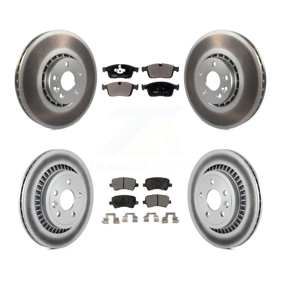 Front Rear Coated Disc Brake Rotors And Ceramic Pads Kit For Volvo XC60 KGT-102952