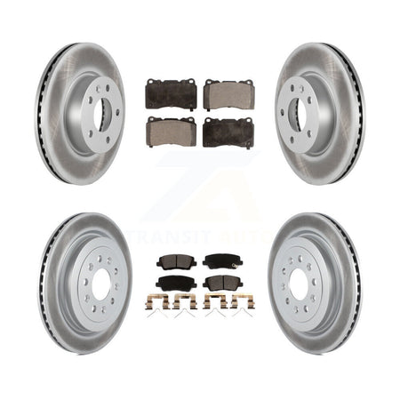 Front Rear Coated Disc Brake Rotors And Ceramic Pads Kit For 2019 Cadillac ATS Base KGT-102953