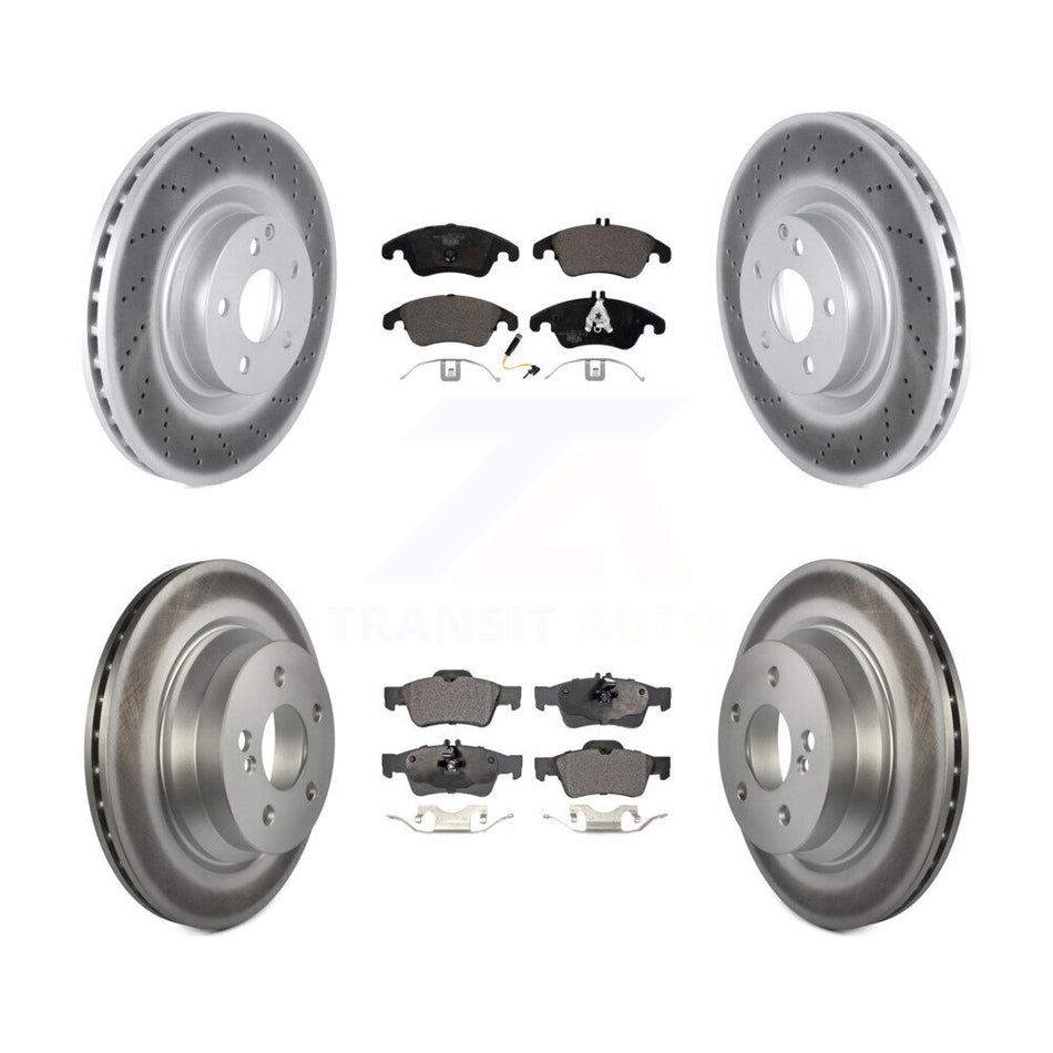 Front Rear Coated Disc Brake Rotors And Ceramic Pads Kit For Mercedes-Benz E400 KGT-102957
