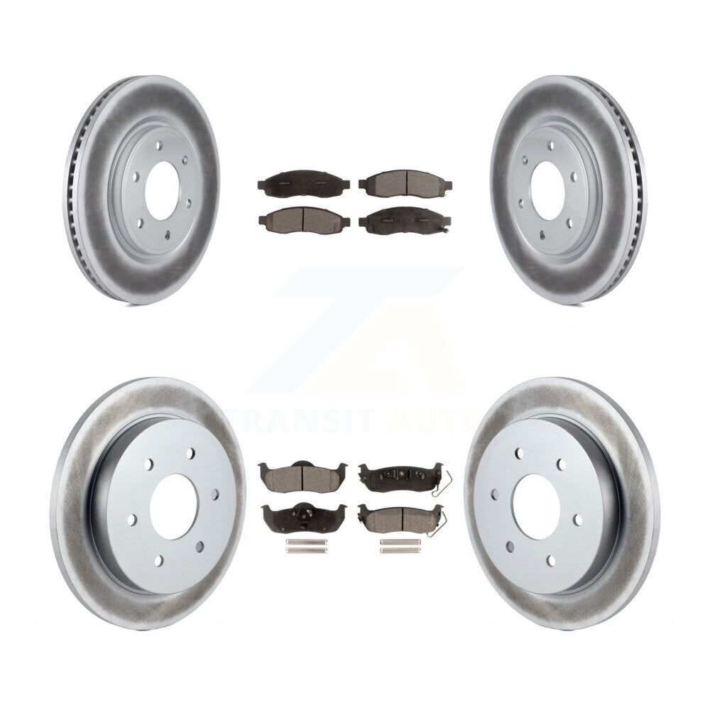 Front Rear Coated Disc Brake Rotors And Ceramic Pads Kit For 2007 Nissan TITAN From 04 07 KGT-102959