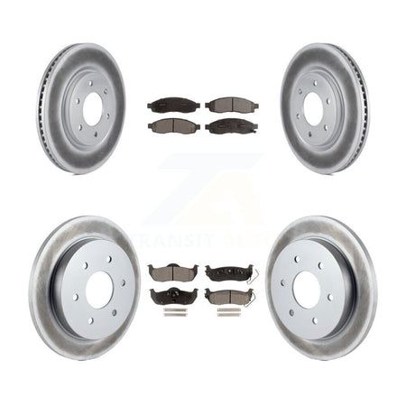 Front Rear Coated Disc Brake Rotors And Ceramic Pads Kit For 2007 Nissan TITAN From 04 07 KGT-102959