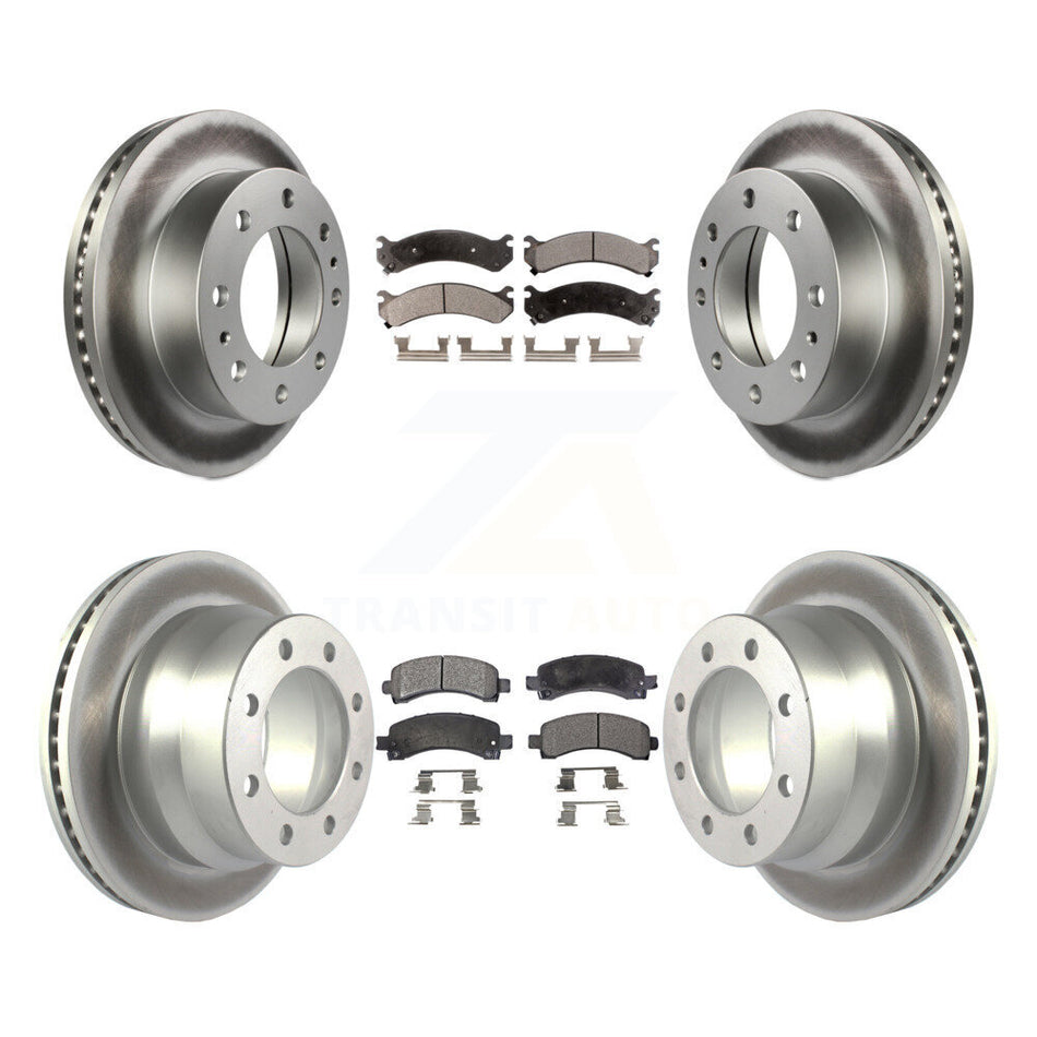 Front Rear Coated Disc Brake Rotors And Ceramic Pads Kit For Chevrolet Express 4500 KGT-102969