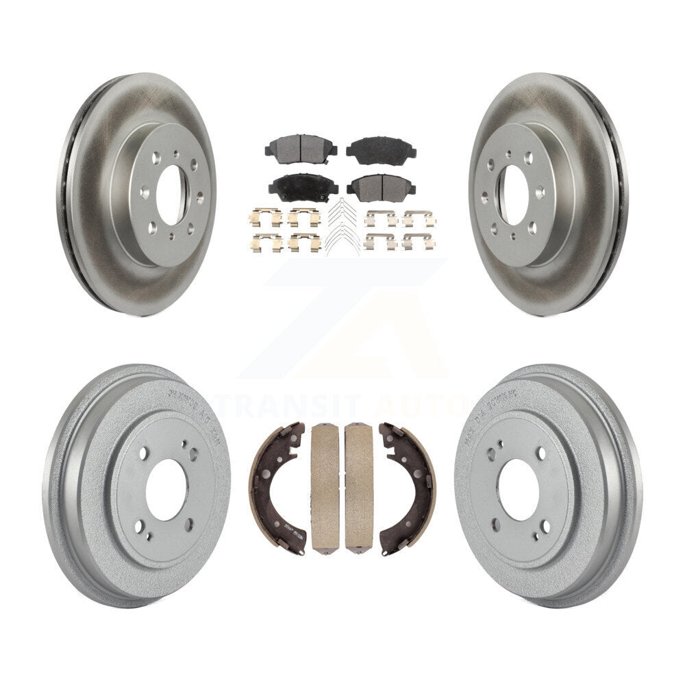 Front Rear Coated Disc Brake Rotor Ceramic Pad Drum Kit For Honda Civic With 4 Lug Wheels KGT-102978