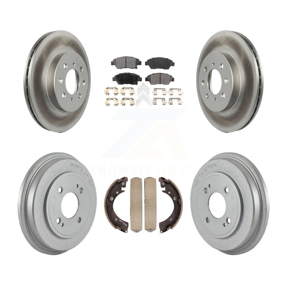Front Rear Coated Disc Brake Rotor Ceramic Pad Drum Kit For Honda Civic With 4 Lug Wheels KGT-102978