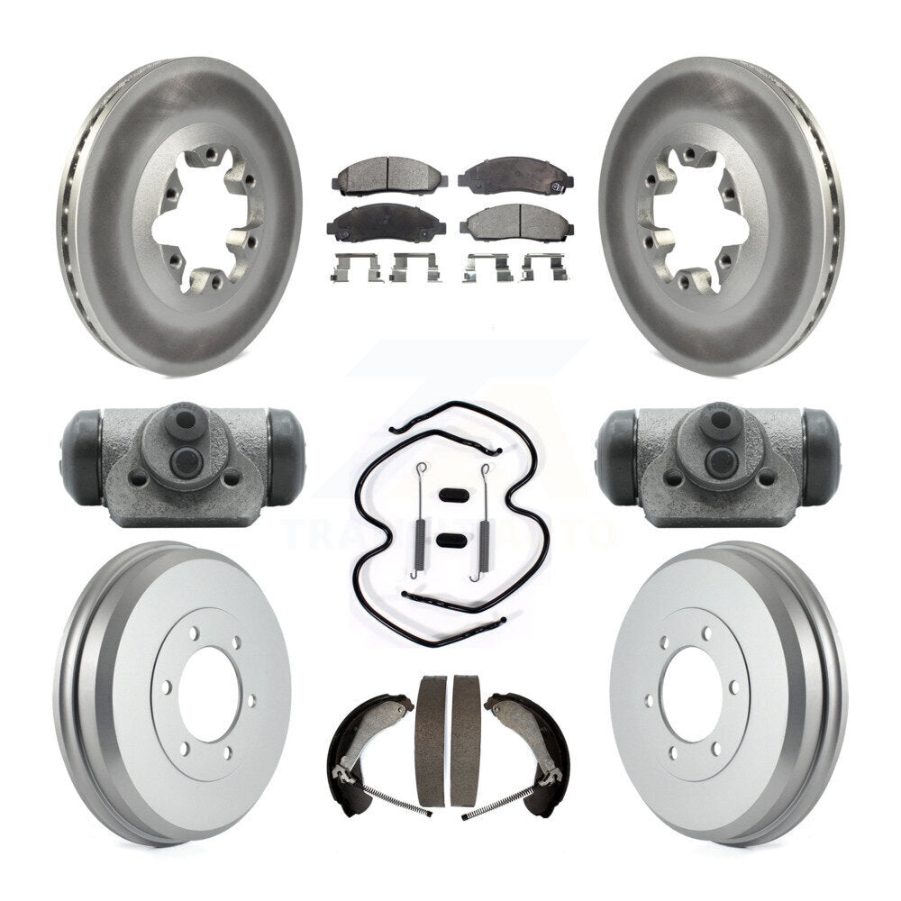 Front Rear Coat Brake Rotors Ceramic Pad Drum Kit (9Pc) For Chevrolet Colorado GMC Canyon KGT-102980