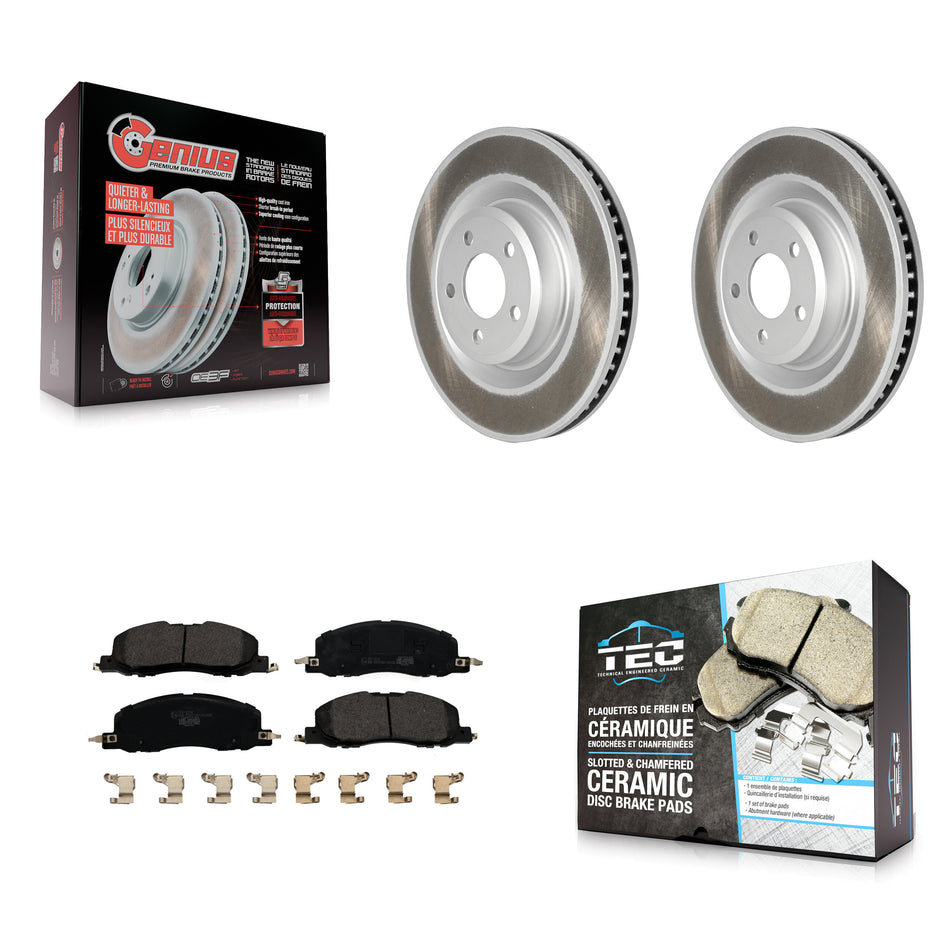 Front Coated Disc Brake Rotors And Ceramic Pads Kit For Ford Explorer Lincoln Aviator KGT-102990