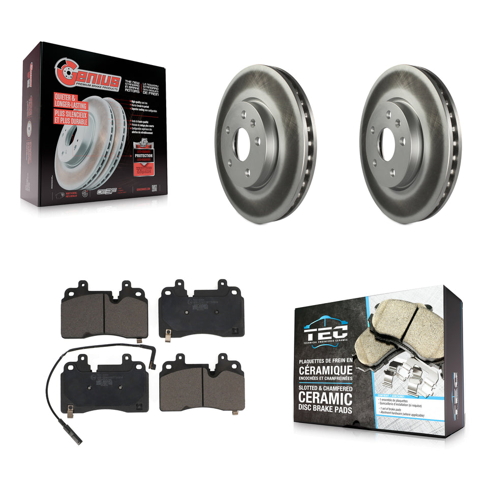 Front Coated Disc Brake Rotors And Ceramic Pads Kit For Chevrolet Corvette KGT-102995