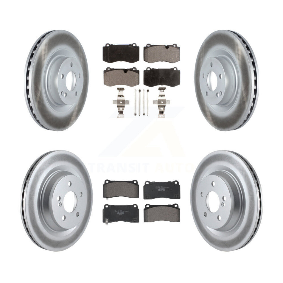 Front Rear Coated Disc Brake Rotors And Ceramic Pad Kit For 2011-2014 Mercedes-Benz CL550 KGT-102998