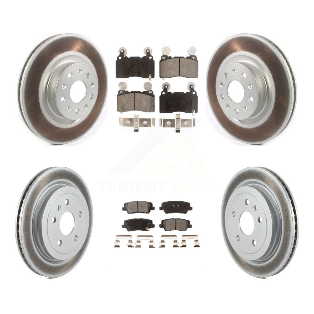 Front Rear Coated Disc Brake Rotors And Ceramic Pads Kit For Cadillac CTS KGT-103000