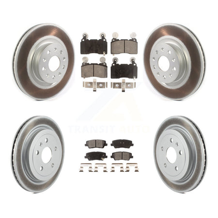Front Rear Coated Disc Brake Rotors And Ceramic Pads Kit For Cadillac CTS KGT-103000