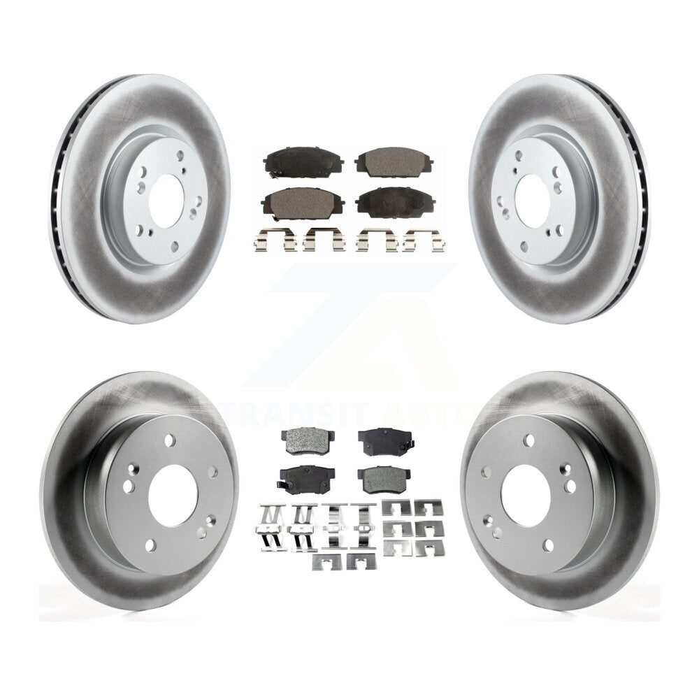 Front Rear Coated Disc Brake Rotors And Ceramic Pads Kit For 2002-2006 Acura RSX Type-S KGT-103001