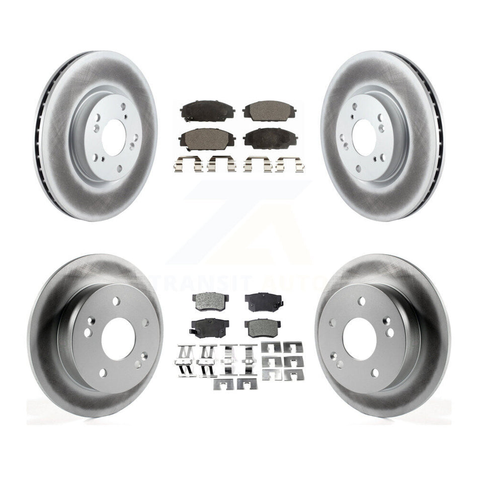 Front Rear Coated Disc Brake Rotors And Ceramic Pads Kit For 2002-2006 Acura RSX Type-S KGT-103001