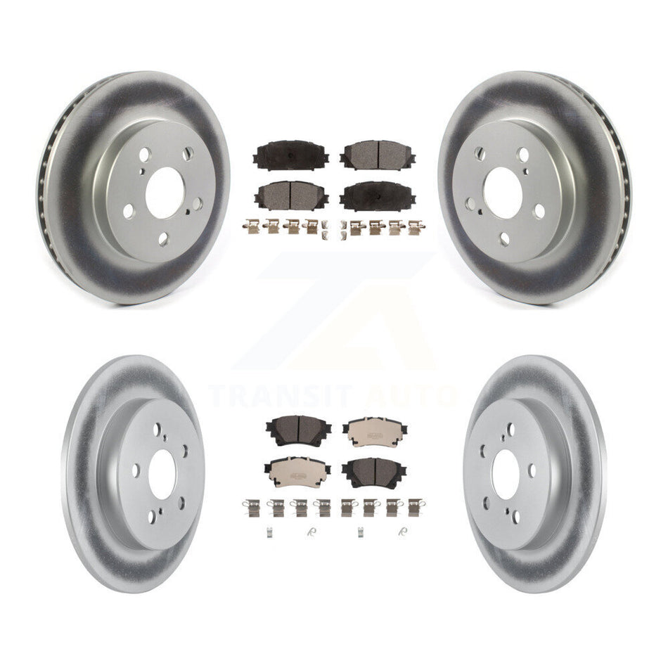 Front Rear Coated Disc Brake Rotors And Ceramic Pads Kit For Toyota Corolla KGT-103002
