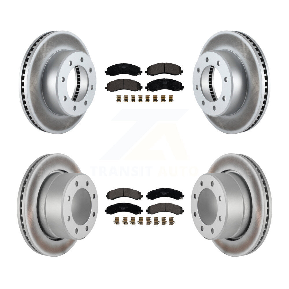 Front Rear Coat Brake Rotors Ceramic Pad Kit For 2020-2021 Ram 3500 With Dual Wheels KGT-103005