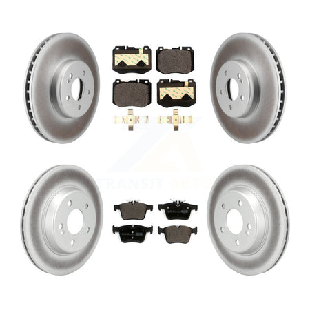 Front Rear Coated Disc Brake Rotors And Ceramic Pad Kit For Mercedes-Benz C300 C400 C350e KGT-103006