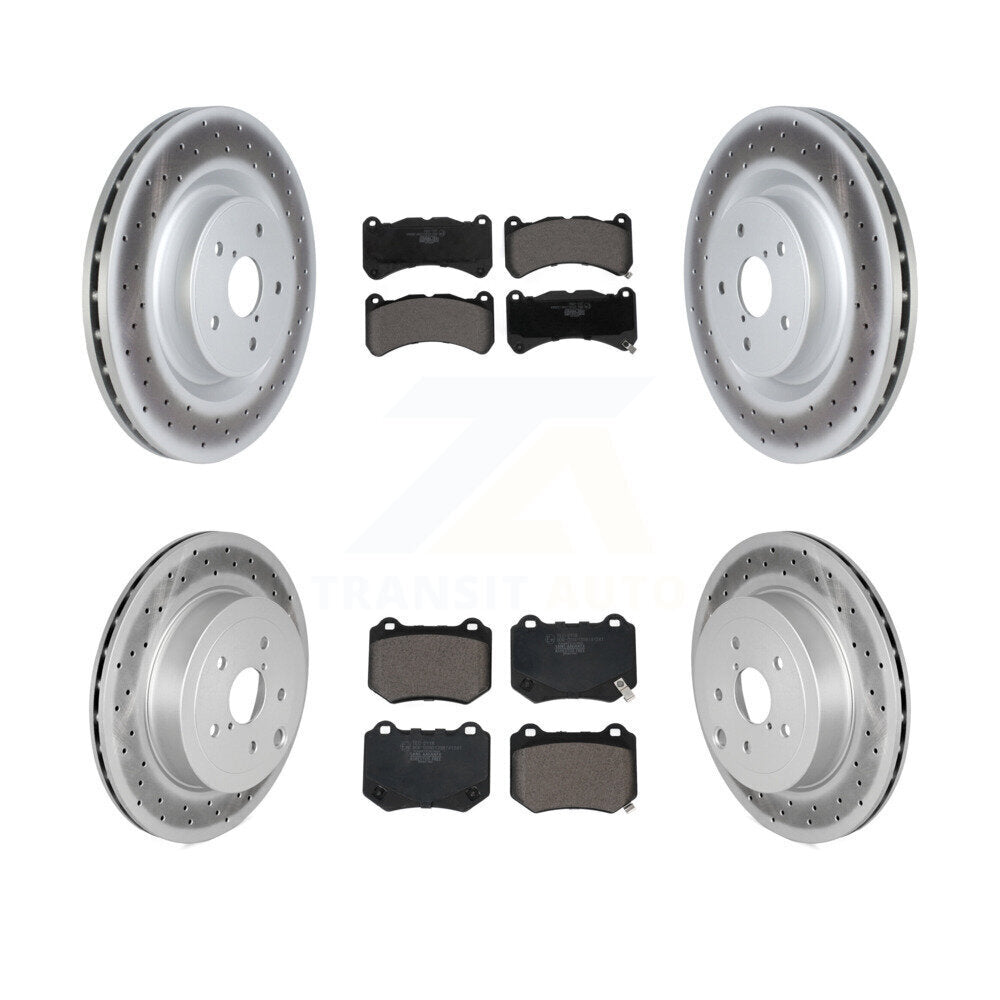 Front Rear Coated Disc Brake Rotors And Ceramic Pads Kit For 2018-2020 Subaru WRX STI KGT-103010