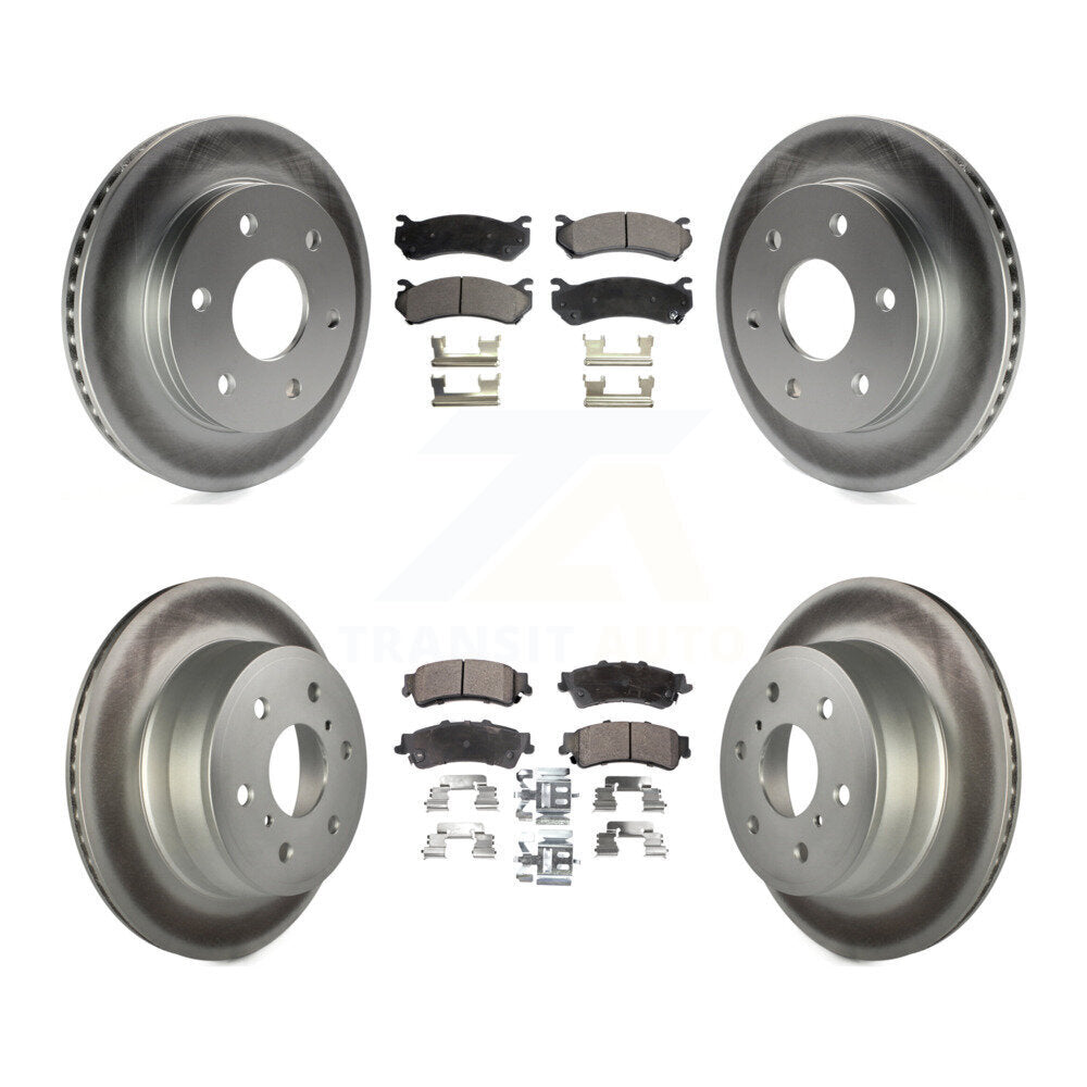Front Rear Coated Disc Brake Rotors And Ceramic Pads Kit For GMC Sierra 1500 Classic KGT-103026