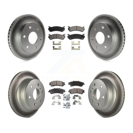 Front Rear Coated Disc Brake Rotors And Ceramic Pads Kit For GMC Sierra 1500 Classic KGT-103026