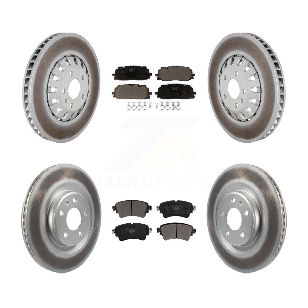 Front Rear Coated Disc Brake Rotors And Ceramic Pads Kit For Audi A6 Quattro A7 Sportback KGT-103027