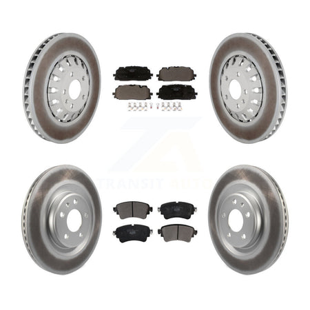Front Rear Coated Disc Brake Rotors And Ceramic Pads Kit For Audi A6 Quattro A7 Sportback KGT-103027